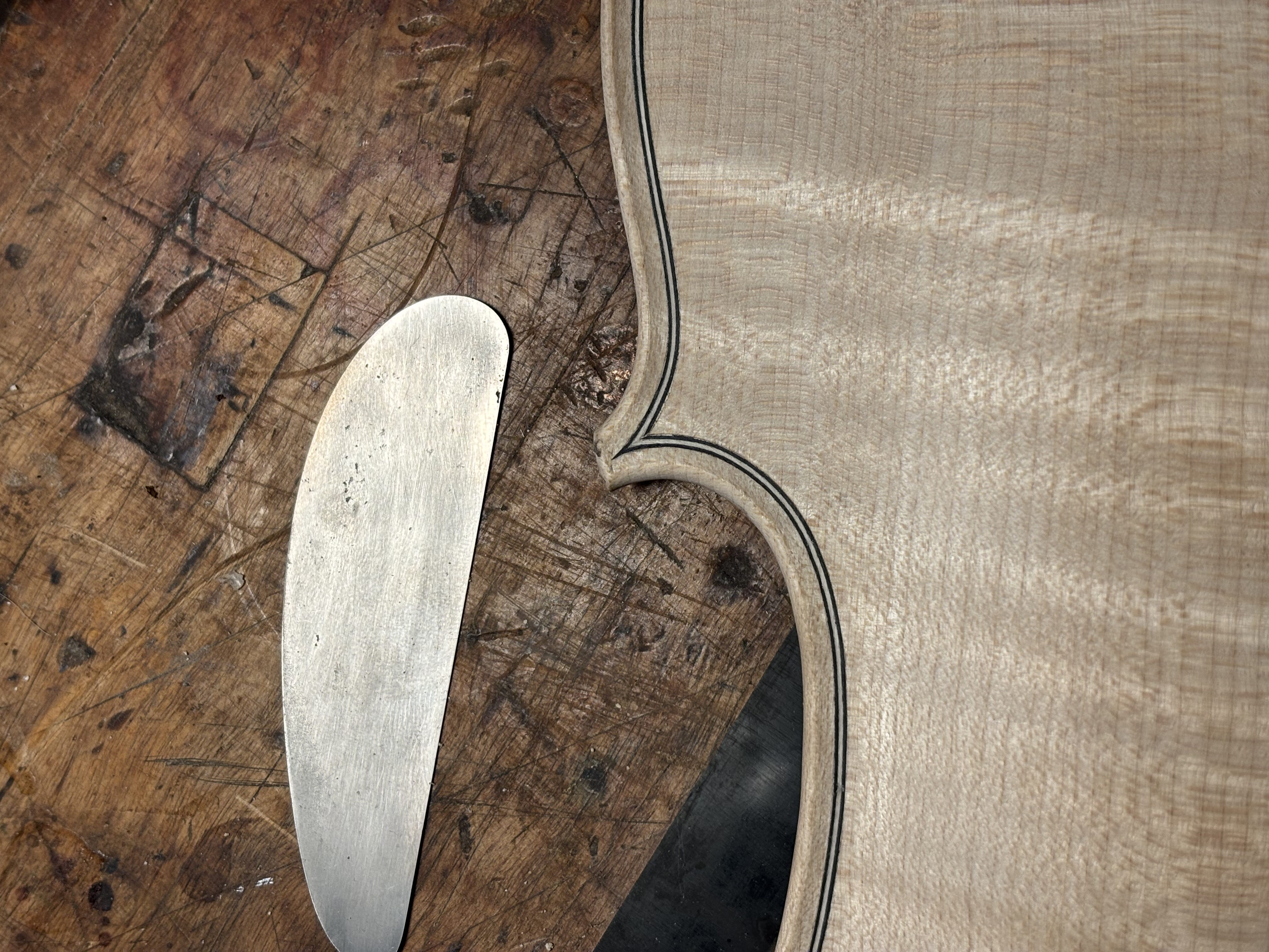Detail of varnish under raking light
