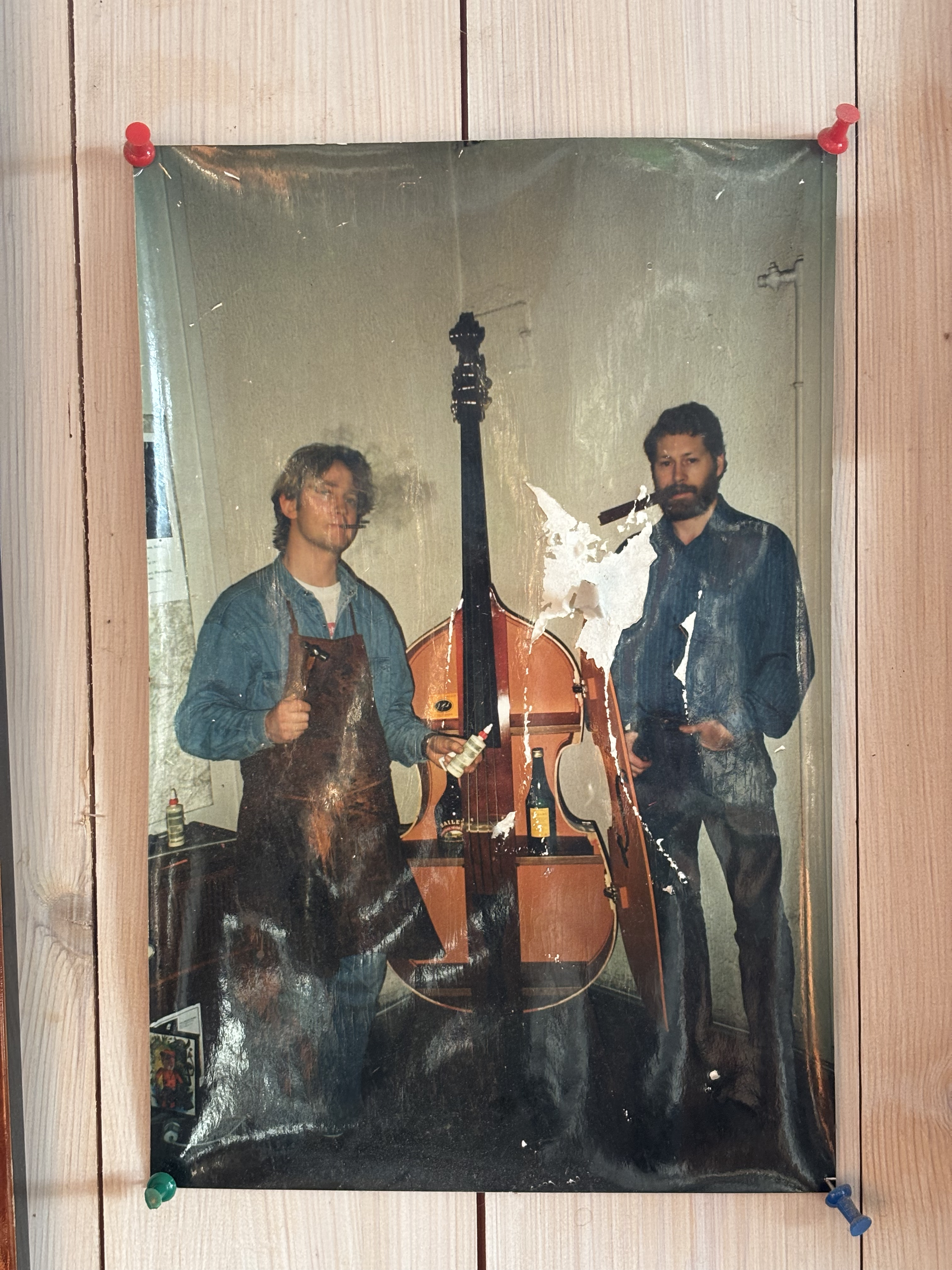 An early violin on a worn surface